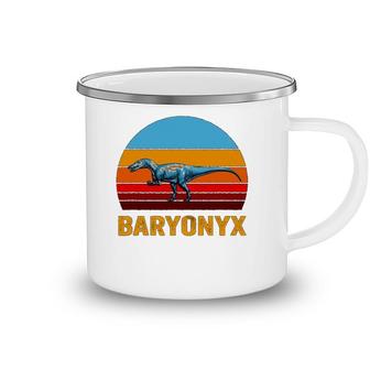 Retro Vintage Style Sunset Baryonyx Camping Mug | Mazezy