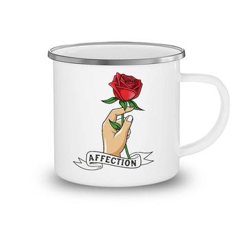 Rose Hand Affection Floral Novelty Camping Mug | Mazezy