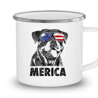 Rottweiler 4Th Of July Merica Men American Flag Sunglasses Camping Mug - Seseable