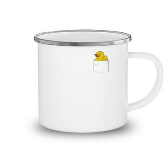 Rubber Duck In Pocket Rubber Duckie Camping Mug | Mazezy