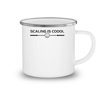 Scaling Is Cool Smiling Barbell Camping Mug | Mazezy
