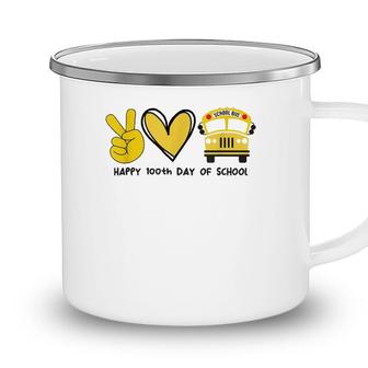 School Bus Driver Happy 100Th Day Of School Camping Mug - Seseable