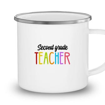 Second Grade Teacher Back To School Colorful Teacher Camping Mug - Seseable