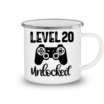 Since 2002 Level 20 Unlocked Quickly And 20Th Birthday Camping Mug - Seseable