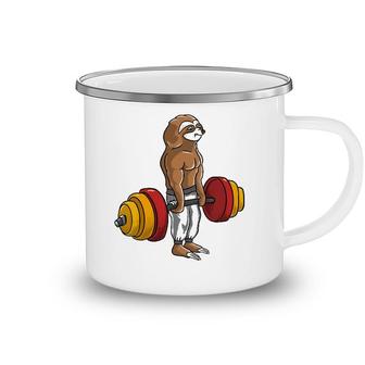 Sloth Deadlift Lazy Fitness Bodybuilder Animal Camping Mug | Mazezy