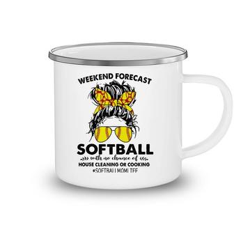 Softball With No Chance Of House Cleaning Or Cooking Messy Camping Mug | Mazezy