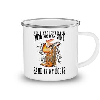 Southern Western Sand In My Boots Leopard Cowgirl Boots Hat Camping Mug | Mazezy