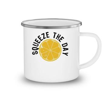 Squeeze The Day Juicer Juice Lover Gift Camping Mug | Mazezy
