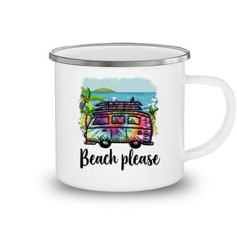 Summer Time Beach Please Retro Summer Beach Camping Mug - Seseable