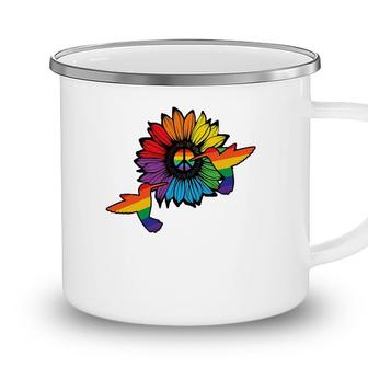 Sunflower Hummingbird Lgbt Flag Gay Pride Month Lgbtq Camping Mug - Seseable