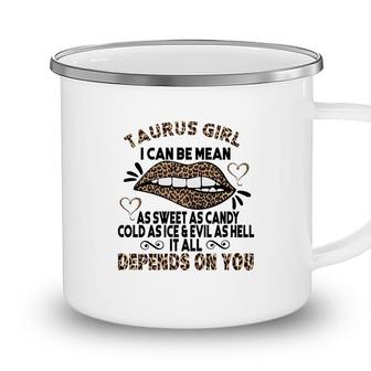 Sweet As Candy Cold As Ice Taurus Girl Leopard Design Camping Mug - Seseable