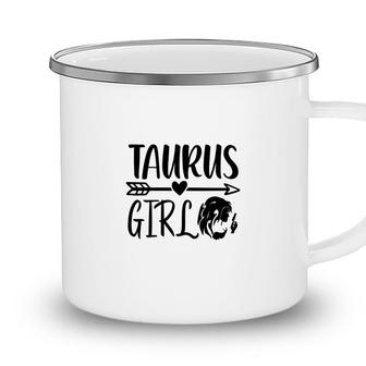Taurus Cute Girl Arrow Design Awesome Gifts Camping Mug - Seseable