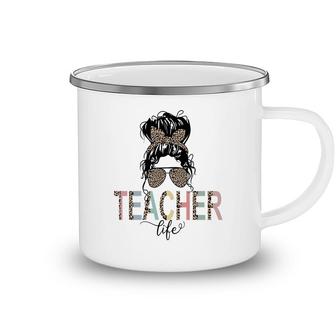 Teacher Life Leopard Badass Teacher Gift Camping Mug - Seseable