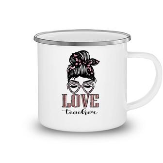 The Teachers All Love Their Jobs And Are Dedicated To Their Students Messy Bun Camping Mug - Seseable