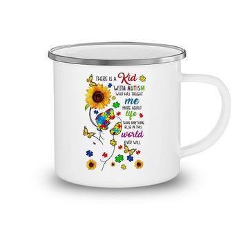 There Is A Kid With Autism Elephant Mom Autism Child Kids Camping Mug