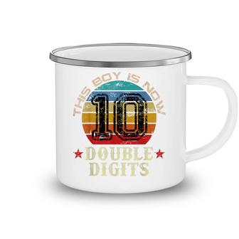 This Boy Is Now 10 Double Digits - 10Th Birthday Retro Camping Mug - Seseable