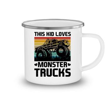 This Kid Who Boy Loves Beautiful Monster Trucks Camping Mug - Seseable