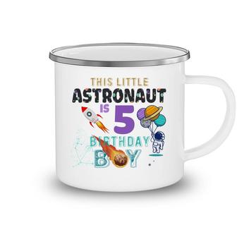 This Little Astronaut Is 5Th Birthday Boy Great Camping Mug - Seseable