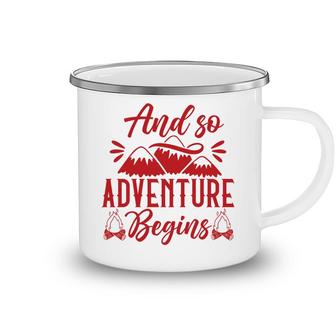 Travel Lover Explores And So Adventure Begins Camping Mug - Seseable