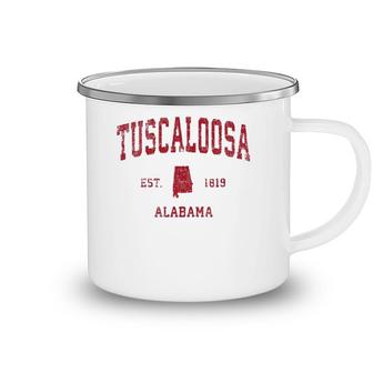 Tuscaloosa Alabama Al Vintage Sports Design Red Print Camping Mug | Mazezy