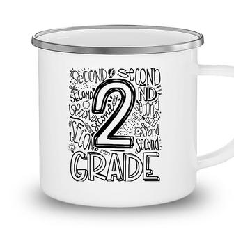 Typography 2Nd Grade Teacher Student Back To School Camping Mug - Seseable