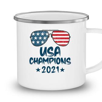 Usa Champions 2021 Soccer American Flag Sunglasses Camping Mug - Seseable