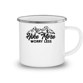 Vintage Hiker Hike More Worry Less Funny Hiking Mountains Camping Mug | Mazezy