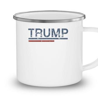 Vintage Retro Style Stripes Trump 2024 Camping Mug - Seseable
