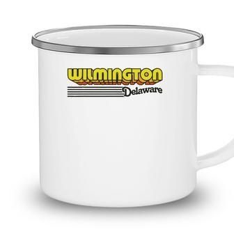 Vintage Wilmington Delaware - Retro Stripes Camping Mug - Seseable