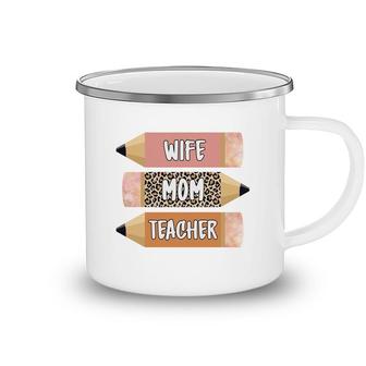 Wife Mom Teacher Leopard Gift For Teacher Mother Camping Mug - Seseable