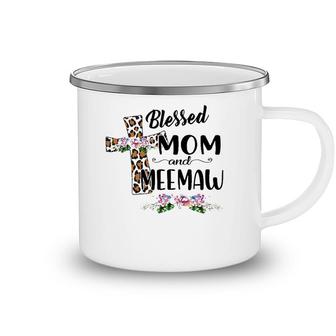 Womens Blessed To Be Called Mom And Meemaw Floral Mothers Day Camping Mug | Mazezy