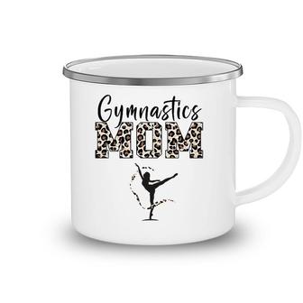 Womens Gymnastics Mom Leopard Print Womens Proud Gymnast Mother Camping Mug | Mazezy