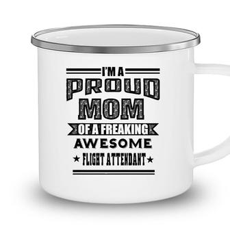 Womens Proud Mom Of An Awesome Flight Attendant Women Gifts Camping Mug - Seseable