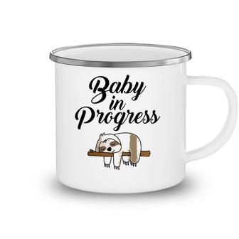 Womens Sloth Pregnancy Outfit For Pregnant Soon Moms Baby Belly Raglan Baseball Tee Camping Mug | Mazezy