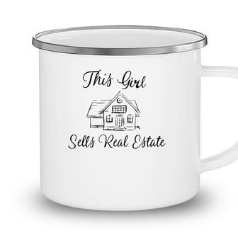 Womens This Girl Sells Real Estate Agent Sales Camping Mug - Seseable