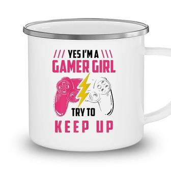 Yes Im A Gamer Girl Funny Video Gamer Gift Gaming Lover Camping Mug - Seseable