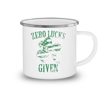 Zero Lucks Given St Patricks Day Camping Mug | Mazezy