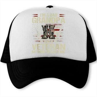 Im A Dad Grandpa And Veteran Fathers Day Funny Gifts Trucker Cap - Seseable
