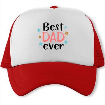 Best Dad Ever Stars Pink Daddy Colors Gift Fathers Day Trucker Cap - Seseable