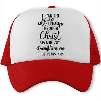 Bible Verse I Can Do All Things Through Christ Who Strengthens Me Christian Trucker Cap - Seseable