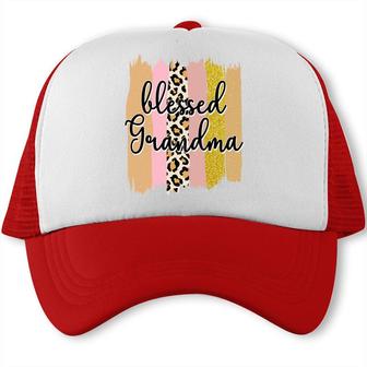 Blessed Grandma Leopard Vintage Mothers Day Trucker Cap - Seseable