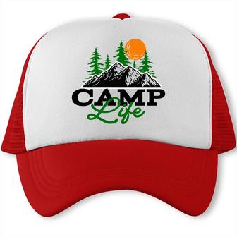 Camp Life Of Travel Lover In The Mountains Trucker Cap - Seseable