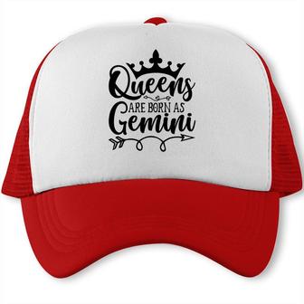 Cool Gifts Queen Are Born As Gemini Gemini Girl Birthday Trucker Cap - Seseable