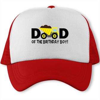 Dad Of The Birthday Boy Construction With A Yellow Truck Trucker Cap - Seseable