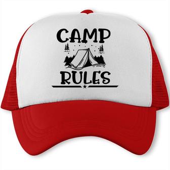 Explore Travel Lover Always Has Camp Rules Trucker Cap - Seseable