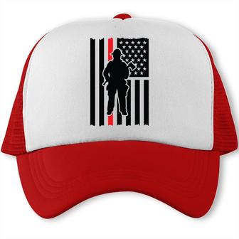 Firefighter Usa Flag Great Gift For Firefighter Trucker Cap - Seseable