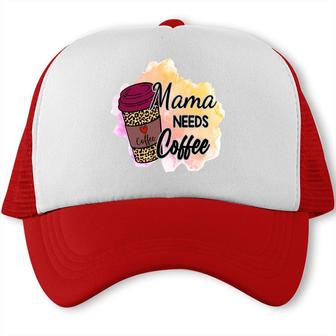 Funny Mama Needs Coffee Vintage Mothers Day Trucker Cap - Seseable