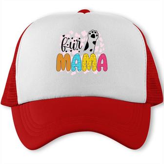 Fur Mom Cat Leg Cute Animal Mother Day Trucker Cap - Seseable