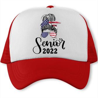 Girls Senior 2022 Class Of 22 Messy Bun Seniors Trucker Cap - Seseable