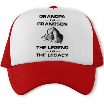 Grandpa And Grandson The Legend And The Legacy Trucker Cap - Seseable